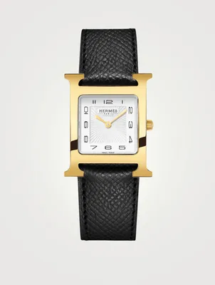 Heure H MM Leather Strap Watch