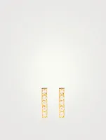 Gold Bar Stud Earrings With Diamonds