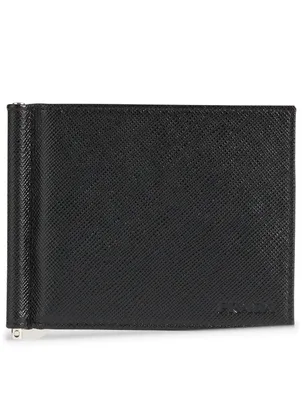 Saffiano Leather Wallet With Money Clip