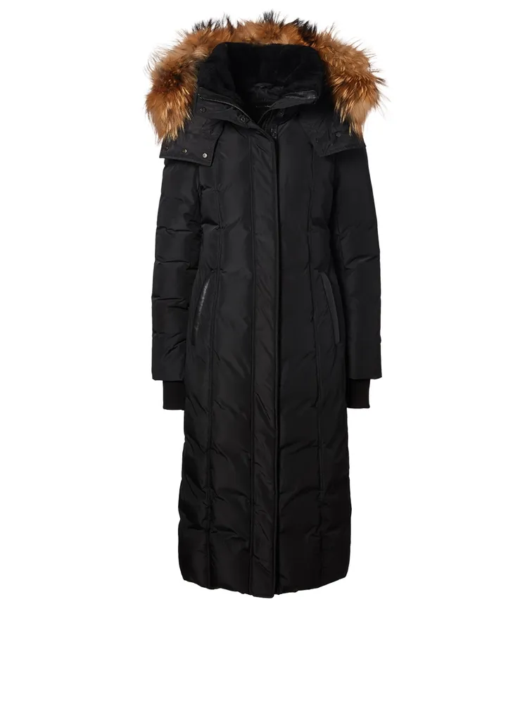 Jada Down Puffer Coat With Fur And Shearling Trim