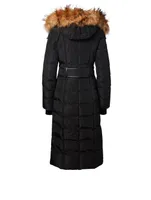 Jada Down Puffer Coat With Fur And Shearling Trim