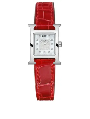 Heure H TPM Alligator Strap With Diamonds