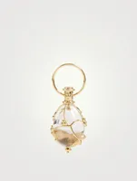 18K Gold Vine Amulet With Crystal And Diamonds