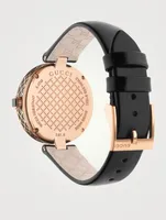 Diamantissima Leather Strap Watch