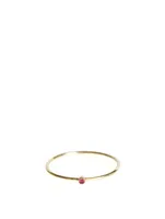 18K Gold Thin Ring With Ruby