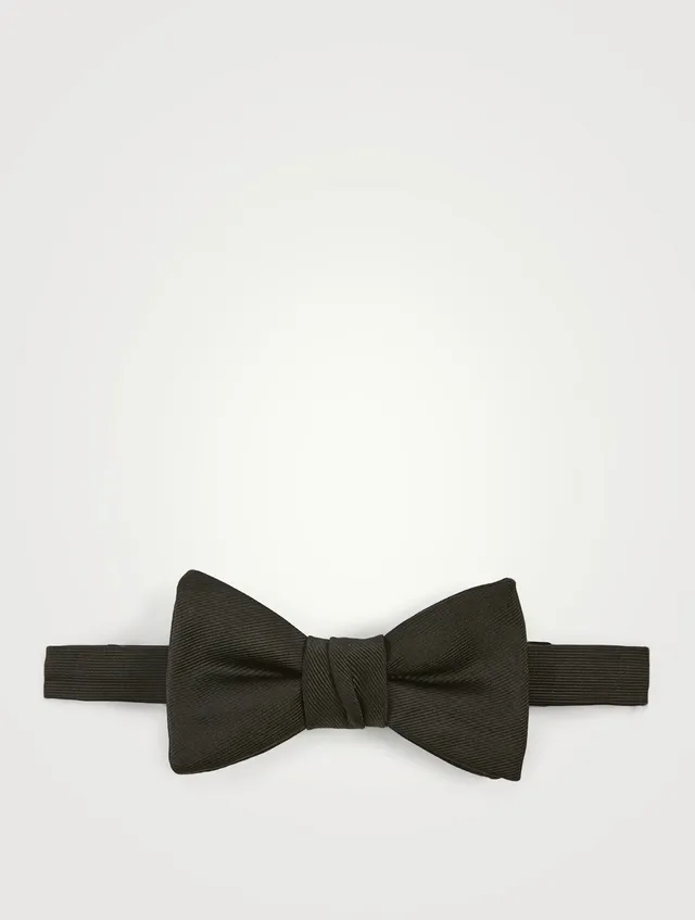 Long silk faille bow tie