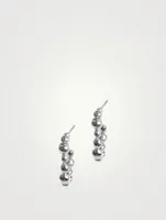 Mini Dew Drop Silver Hoop Earrings