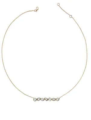 Classique 14K Gold Linéa Bar Necklace With Moonstone And Topaz