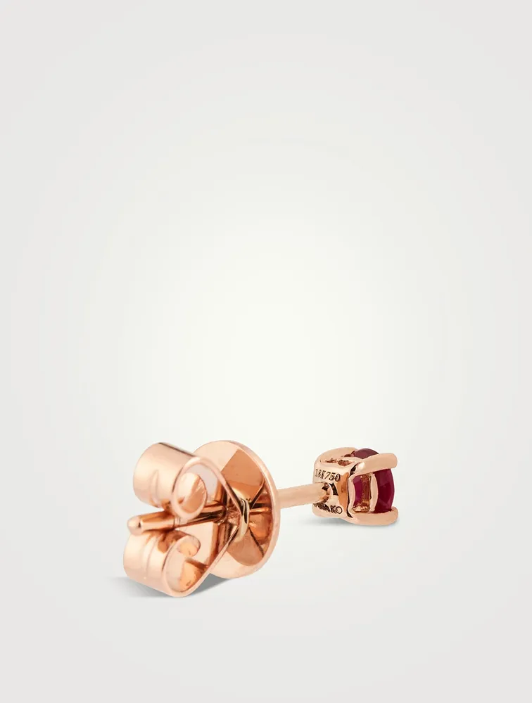 18K Rose Gold Ruby Stud Earrings