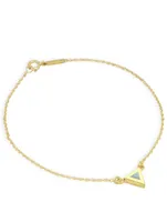 Mini 18K Gold Triangle Bracelet With Mother Of Pearl Inlay