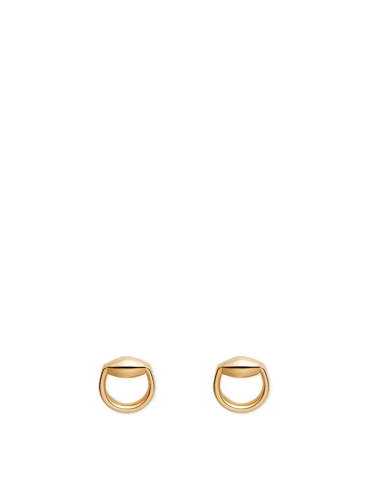 18K Gold Horsebit Earrings