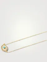 Dew Drop 14K Gold Evil Eye Necklace With Turquoise