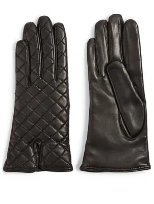 Quilted Leather Gloves With Cashmere Lining