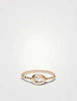 Dew Drop 14K Gold Pear Ring With Topaz