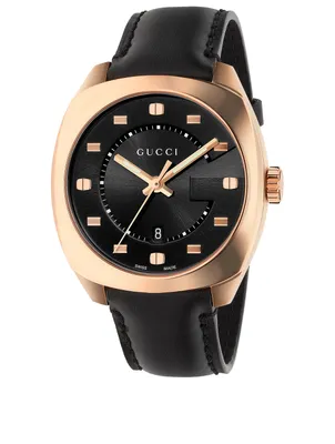 Rose Goldtone Leather Strap Watch