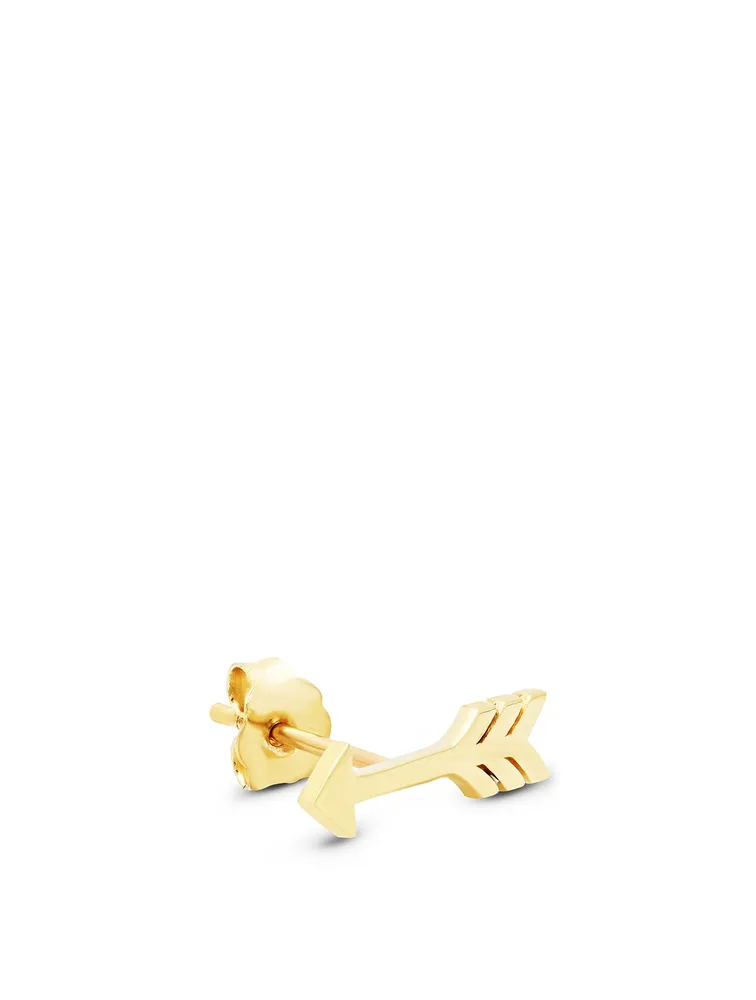 Mini 18K Gold Arrow Stud Earrings