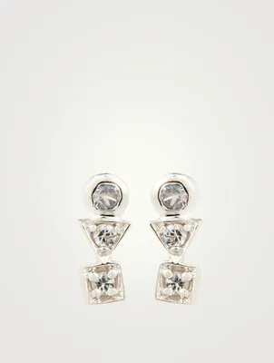 Cléo Silver Bar Studs With White Sapphire