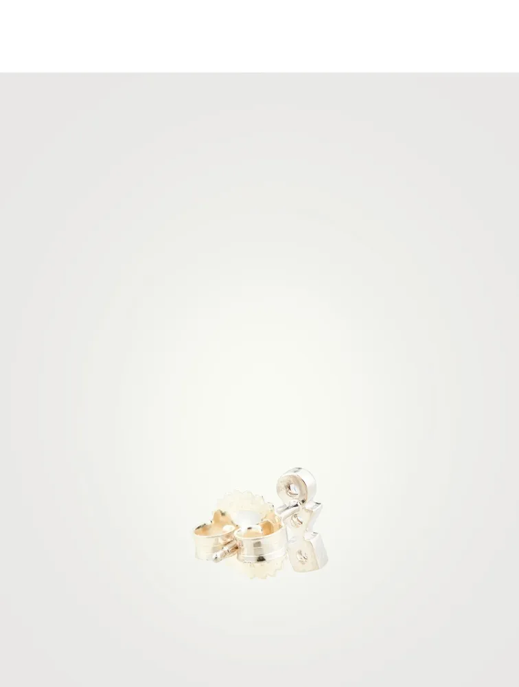 Cléo Silver Bar Studs With White Sapphire