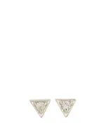 Cléo Sterling Silver Triangle Stud Earrings With White Sapphire