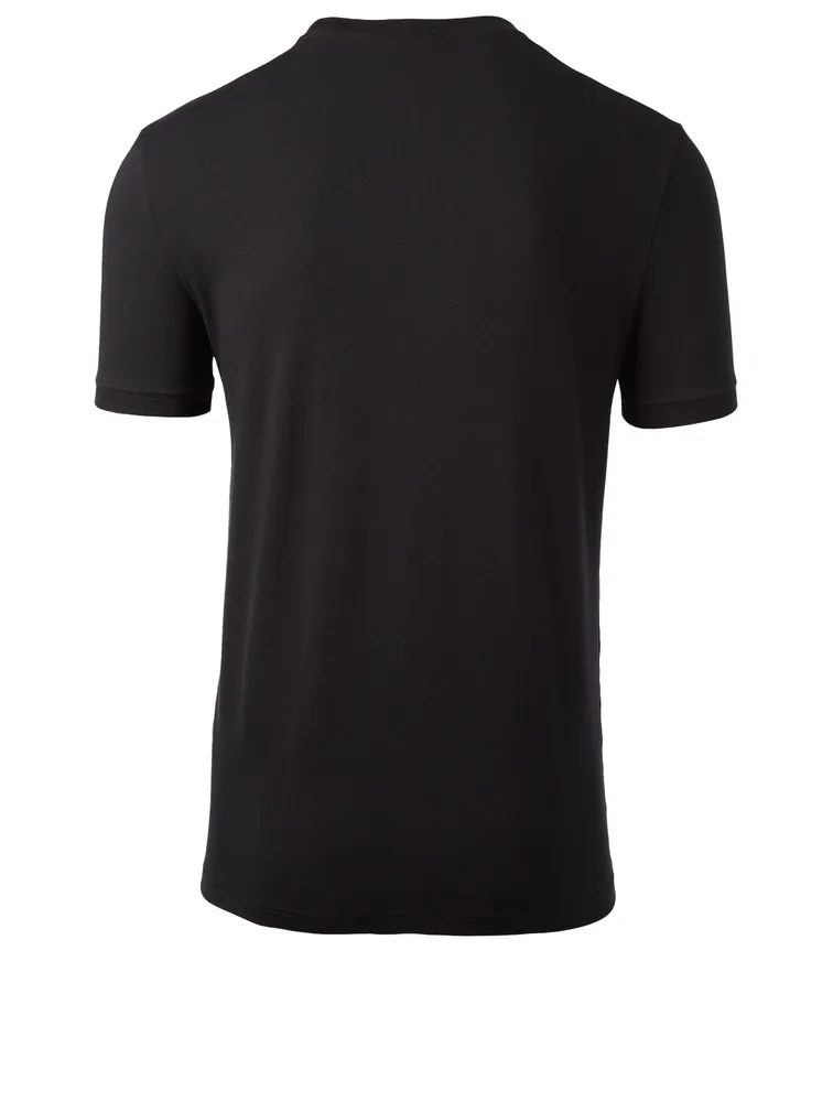 Cotton Stretch T-Shirt With Logo Patch