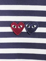 Double Heart Long Sleeve Top Stripe