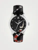 G-Timeless Le Marché Des Merveilles Steel Leather Strap Watch