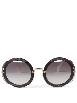 Reveal Round Sunglasses With Glitter