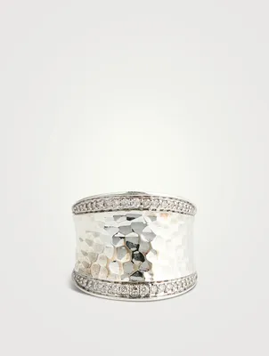 Palu Silver Saddle Ring With Diamonds
