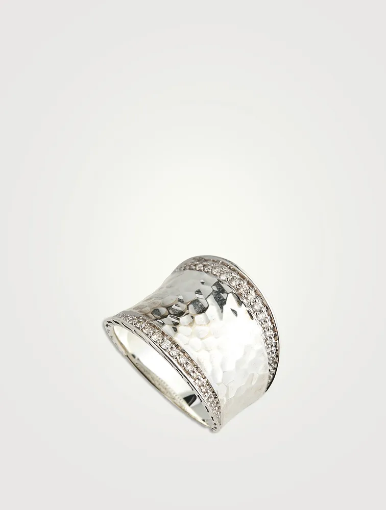 Palu Silver Saddle Ring With Diamonds