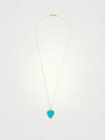 Gold Inlay Heart Necklace With Diamonds