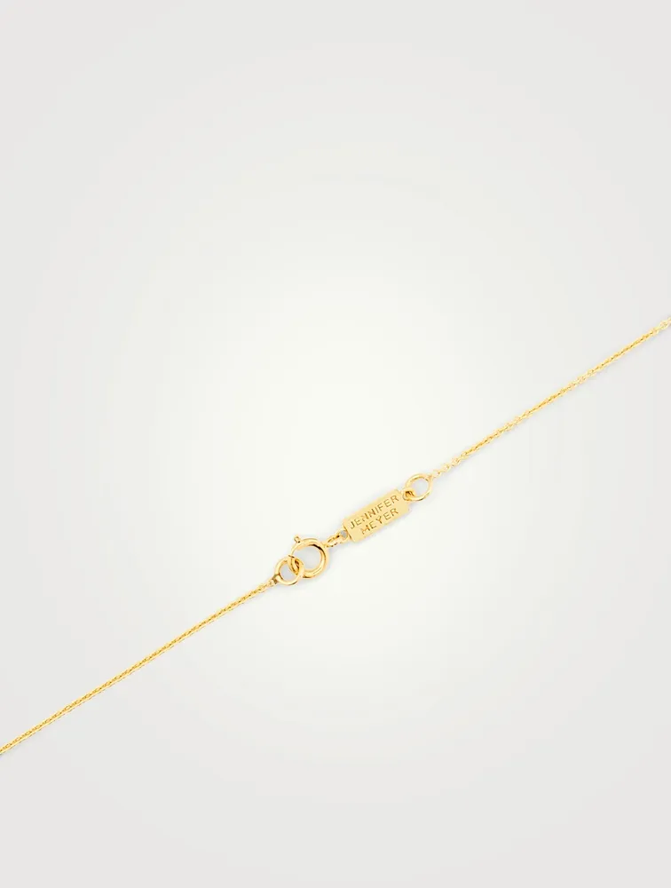 Gold Inlay Heart Necklace With Diamonds