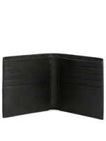 Saffiano Leather Contrast Logo Wallet