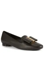 Sarno Flower Heel Leather Loafers