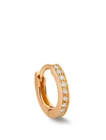 Mini Berbère Monotype 18K Rose Gold Huggie Hoop Earring With Pavé Diamonds