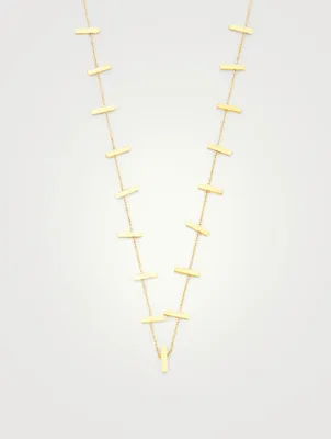 Gold Cross Bar Necklace