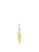 18K Gold Hammered Marquise Drop Earrings