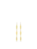 18K Gold Hammered Triple Marquise Drop Earrings