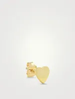 18K Gold Heart Stud Earrings