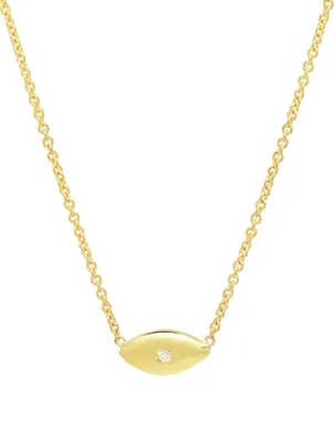 Mini 18K Gold Evil Eye Necklace With Diamond