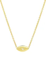 Mini 18K Gold Evil Eye Necklace With Diamond