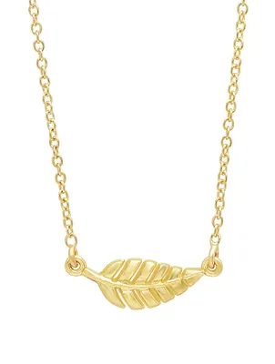 Mini 18K Gold Leaf Necklace