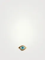 Mini 14K Gold Evil Eye Single Stud Earring