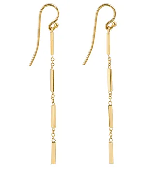 Gold Long Bar Drop Earrings