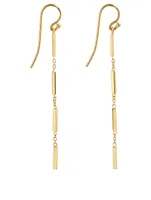 Gold Long Bar Drop Earrings