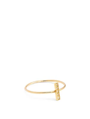 Gold Bar Ring With Diamonds