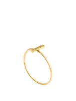 Gold Bar Ring With Diamonds