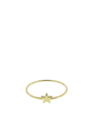 Mini 18K Gold Star Ring