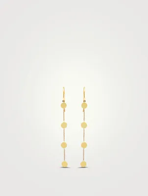 18K Gold Small Circle Chain Drop Earrings