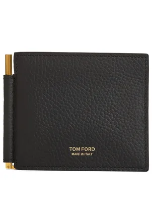 Leather T-Line Bifold Money Clip Wallet