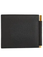 Leather T-Line Bifold Money Clip Wallet